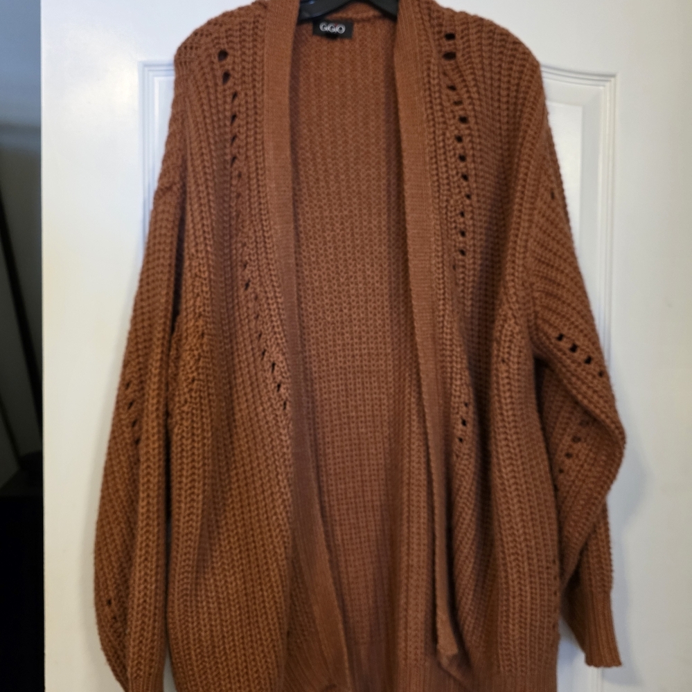 Women's Warm Brown Oversized Cardigan